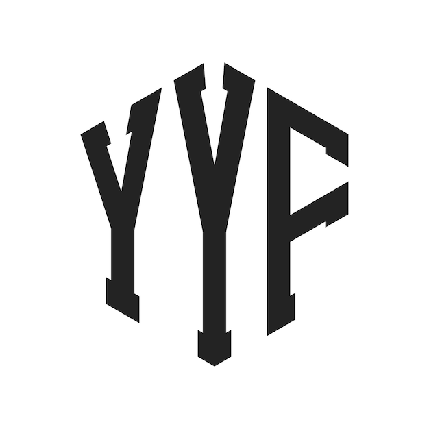 YYF Logo Design Initial Letter YYF Monogram Logo using Hexagon shape