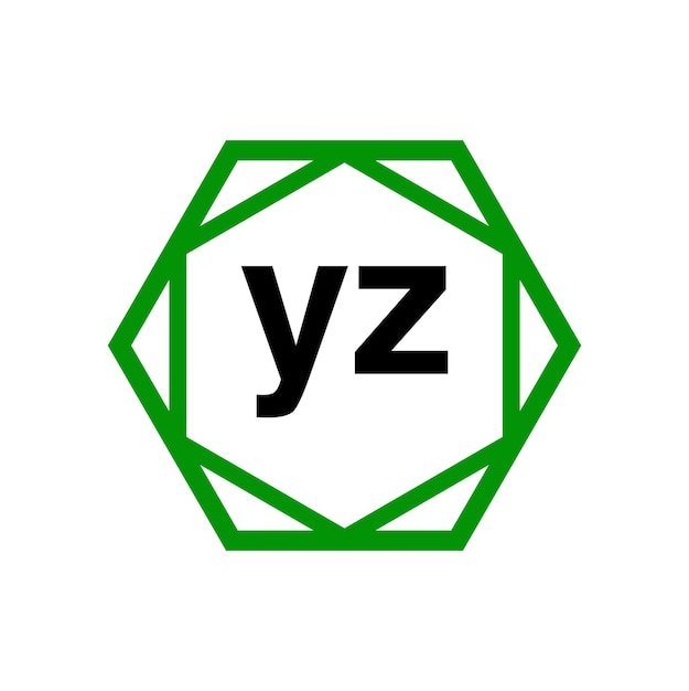 Vector yz-bedrijfsmonogram met groen diamant yz-pictogram