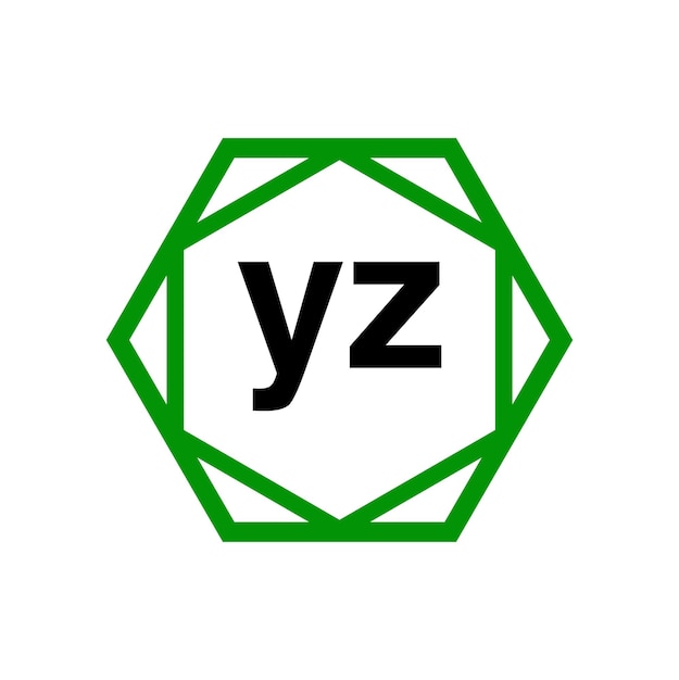 Monogramma aziendale yz con icona yz diamante verde