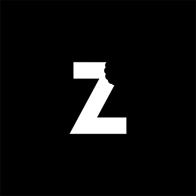 Z バイト文字ロゴ ユニークで魅力的なクリエイティブでモダンなイニシャル Z ロゴとバイト形状のデザイン