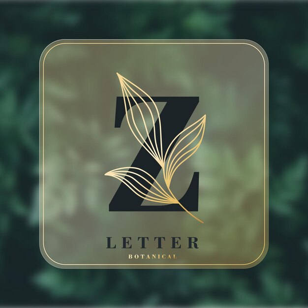 Vector z briefbanner. minimalisme ontwerp. botanische achtergrond. bruiloft monogram. grafisch alfabetsymbool voor bedrijfsidentiteit. vectorlijnpictogram voor zaken en reclame