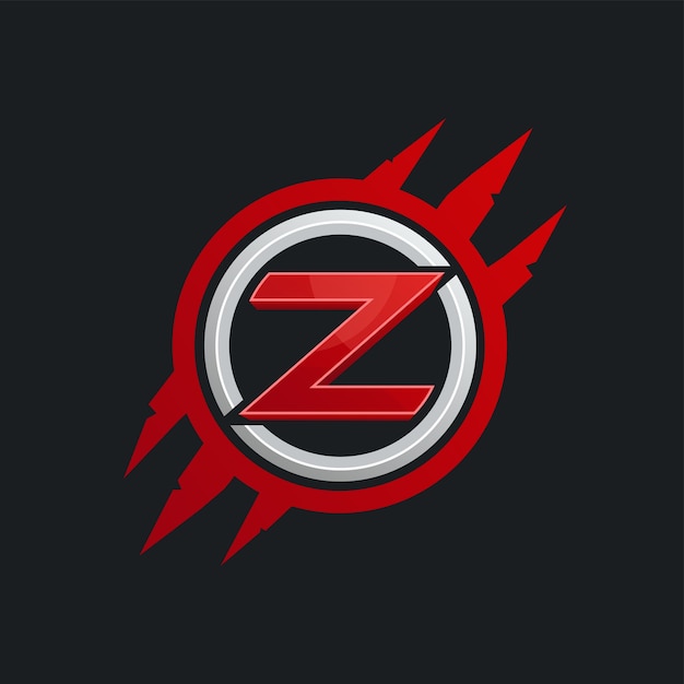 Vector z embleem monster vlam element