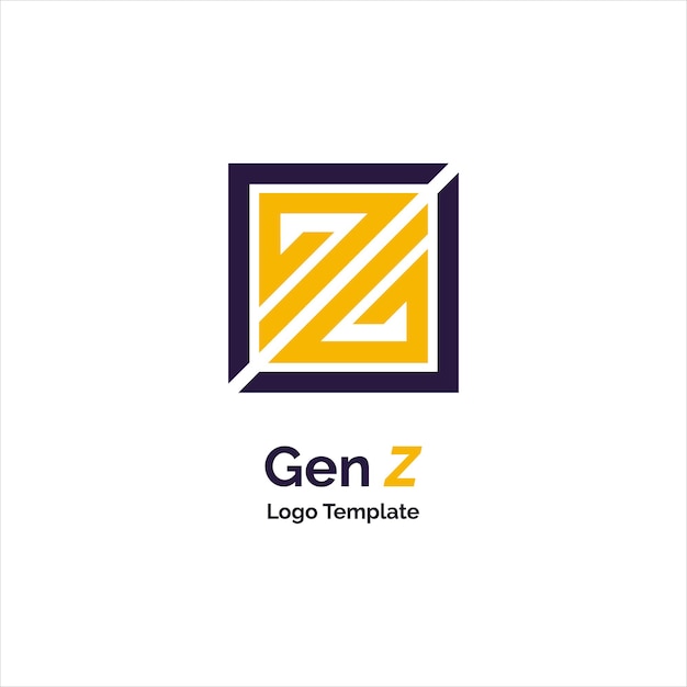 브랜드 또는 회사 및 기타를 위한 Z GenZ 로고 디자인 템플릿 벡터