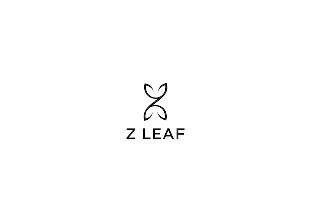 z leaf logo design vector illustration