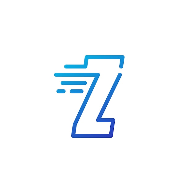 Z letter dash snel snel digitaal teken lijn overzicht logo vector pictogram illustratie