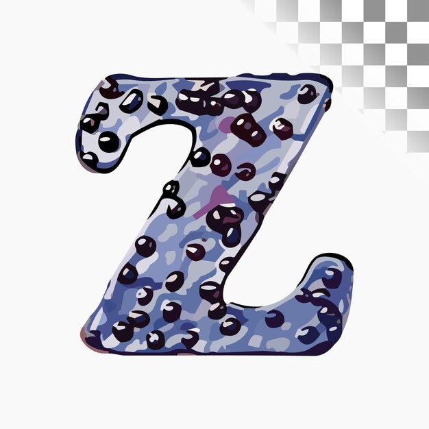 Vector z letter design stylish font blueberry jam alphabet