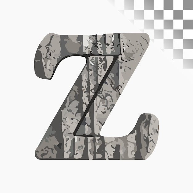 Vettore z letter design stylish font in granito scolpito alfabeto