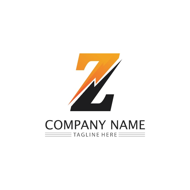 Буква Z и шрифт Z логотип дизайн векторной иллюстрации идентичности