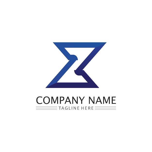 Буква Z и шрифт Z логотип дизайн векторной иллюстрации идентичности