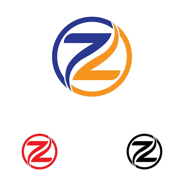 Z letter logo template vector icon illustration