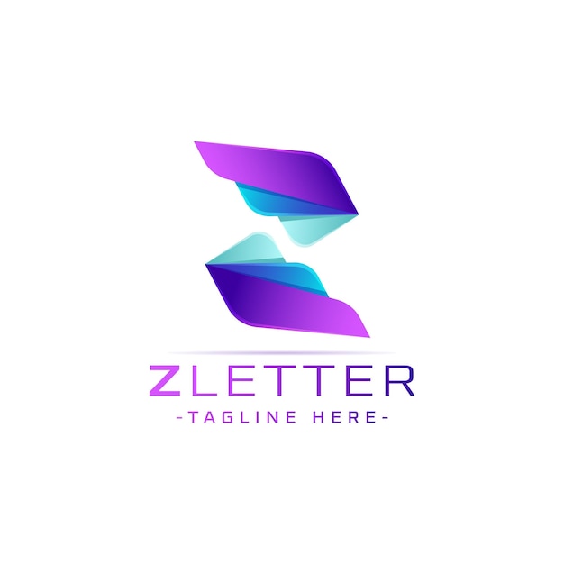 Logo della lettera z con stile astratto colorato