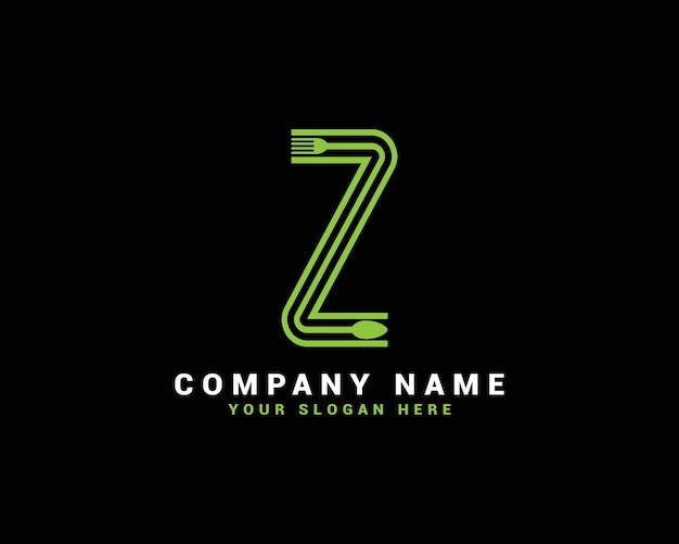 Логотип Z Letter, логотип Z Food Letter, Логотип буква Z ложка