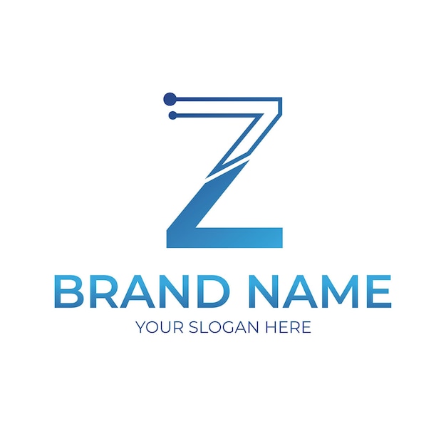 Z letter tech logo pictogram ontwerp