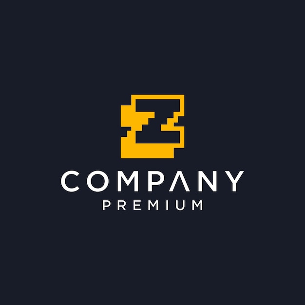 Z letter upercase pixel mark digital 8 bit logo vector icon illustration
