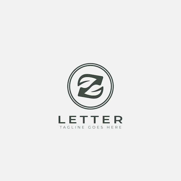 Vector z letter with negative space leaf logo icon