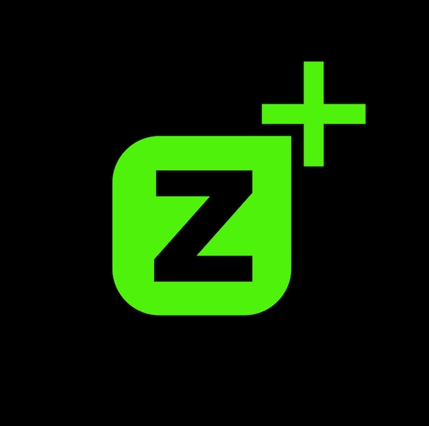 Z plus grafisch vectorpictogram op bedrijf Z plusteken