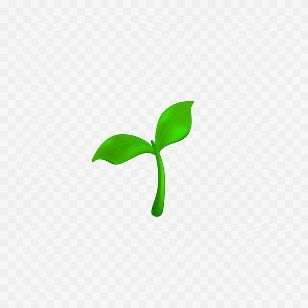 Zaadje icoon groene plant schattige kleine realistische groene blad vector