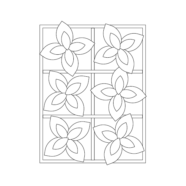 Zaailingen planten geometrische abstractie zwarte lijntekening doodles op een witte achtergrond