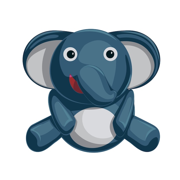 Zacht stuk speelgoed olifant kalf Vector illustratie van een baby olifant speelgoed Draw of little elephant children