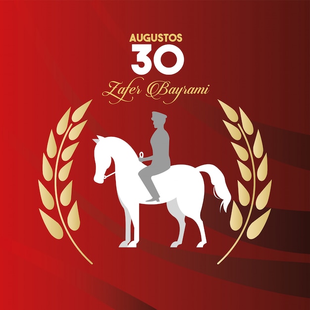 Celebrazione di zafer bayrami con soldato a cavallo