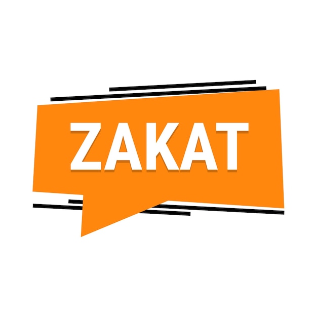 Zakat ha spiegato il banner di callout vettoriale arancione con informazioni sulla donazione in beneficenza durante il ramadan