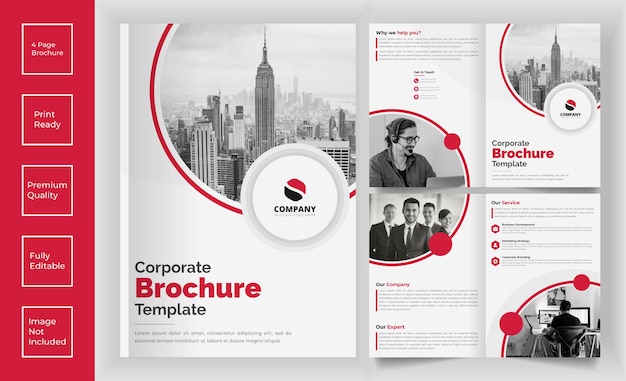 Zakelijk 4-pagina bi-fold brochure sjabloonontwerp