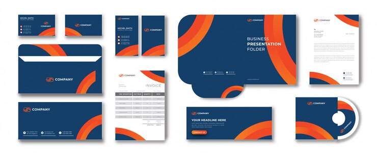 Vector zakelijk bedrijf professionele branding briefpapier set