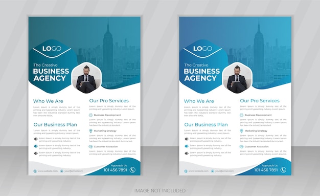 Zakelijk flyer ontwerp of agentschap vector folder sjabloon