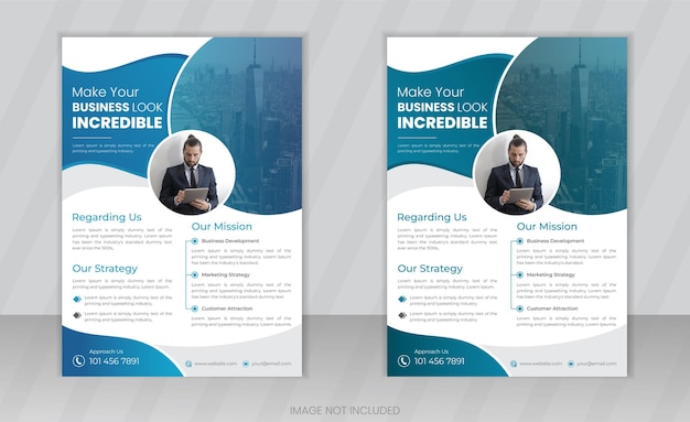 Zakelijk flyer ontwerp of agentschap vector folder sjabloon