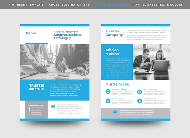 Zakelijk Flyer-ontwerp of Hand-out en folderontwerp of Marketingblad Brochureontwerp
