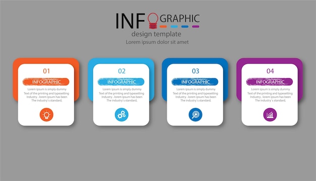 Zakelijk infographic element met 4 stappen