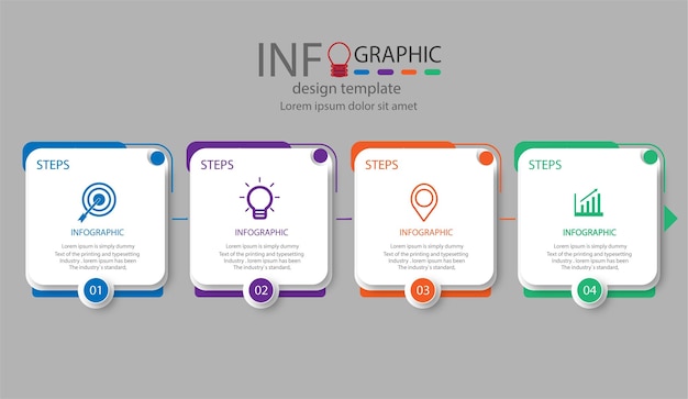 Zakelijk infographic element met 4 stappen