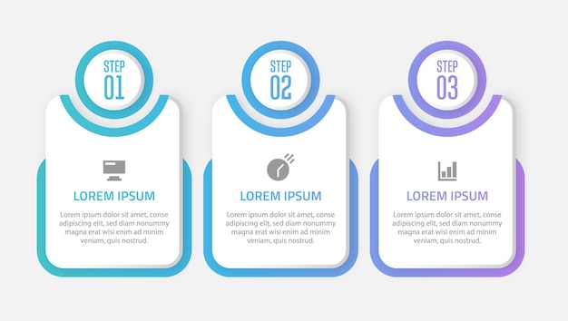 Zakelijk Infographic-sjabloonontwerp met 3 opties of stappen