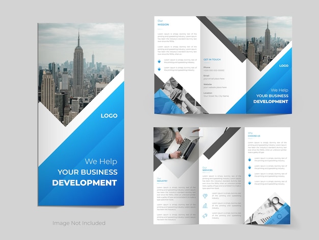 Zakelijk multifunctioneel tifold brochure sjabloonontwerp