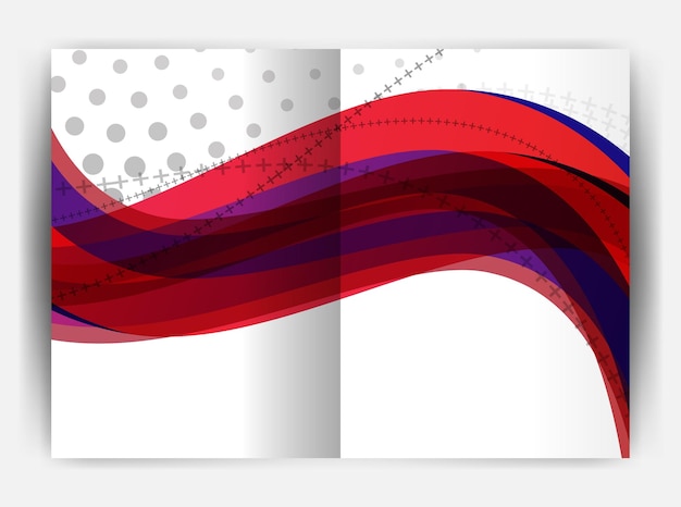 Zakelijk rapport voorbladsjabloon Golf bochtige lijn abstracte achtergrond met copyspace
