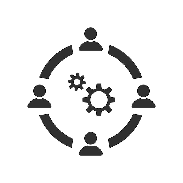 Zakelijk samenwerken pictogram geïsoleerd op een witte achtergrond Vectorillustratie
