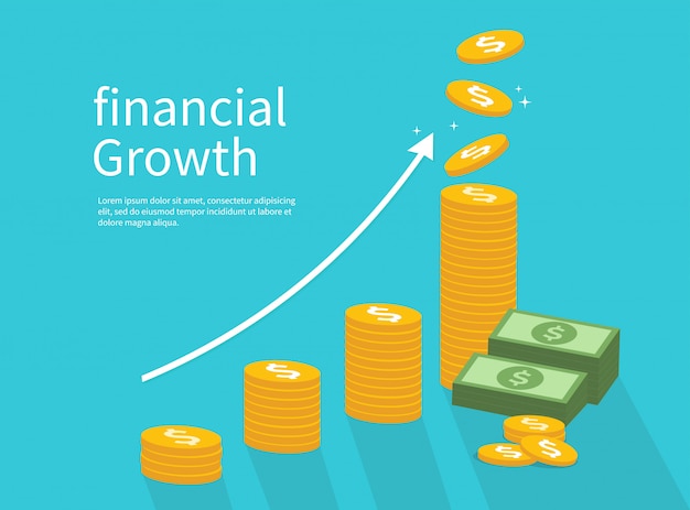 Zakelijk succes en financiële groei. illustratie.