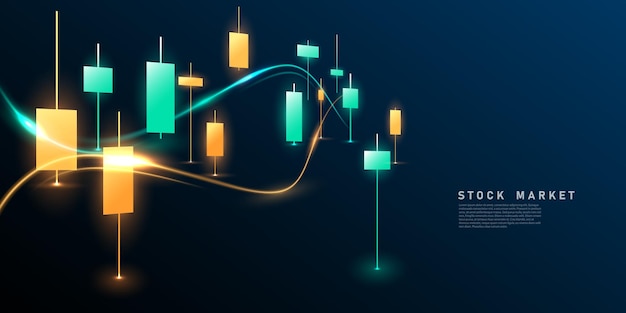 Vector zakelijk vectorillustratieontwerp beursgrafieken of forex-handelsgrafieken voor zakelijke en financiële ideeën