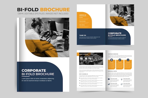 zakelijk voorstel Bifold brochureontwerp of bedrijfsprofiel Brochure ontwerpsjabloon