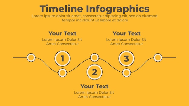 Zakelijke 3 stappen tijdlijn infographic sjabloon