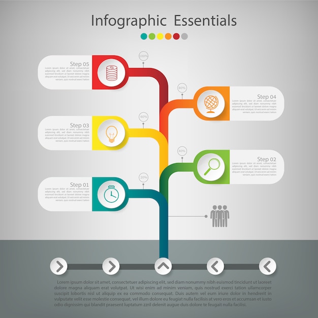 Zakelijke boom tijdlijn infographics.