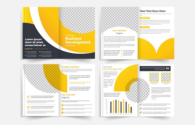 Zakelijke brochure sjabloonontwerp met meerdere pagina's bedrijfsprofiel sjabloon lay-outontwerp