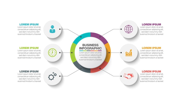 Zakelijke cirkel infographic sjabloon