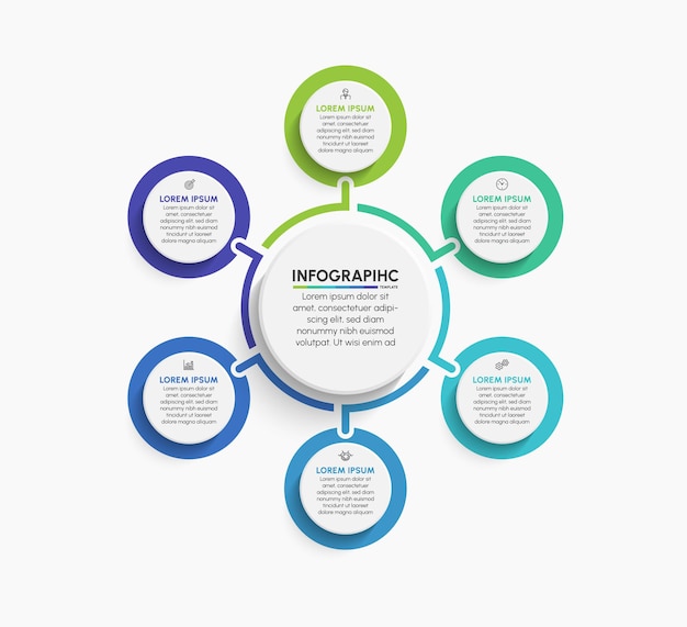 Zakelijke cirkel infographic tijdlijn pictogrammen ontworpen voor abstracte achtergrond sjabloon