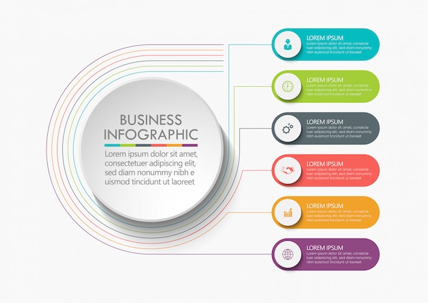 Zakelijke cirkel. tijdlijn infographic pictogrammen ontwerp