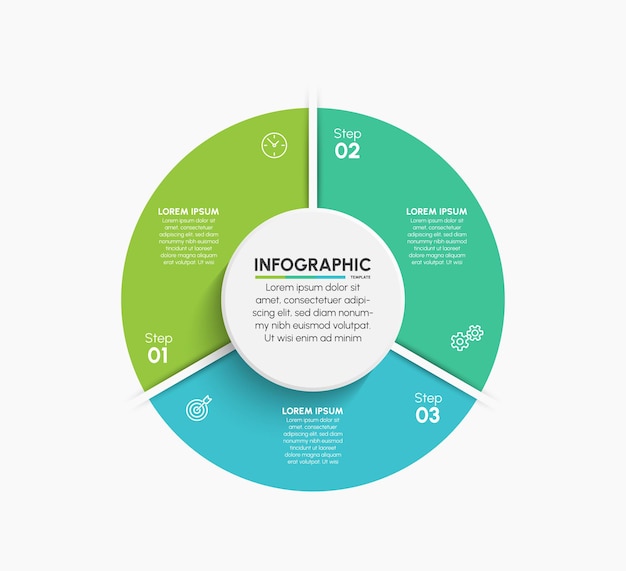 zakelijke cirkel tijdlijn infographic pictogrammen ontworpen voor abstracte achtergrond sjabloon