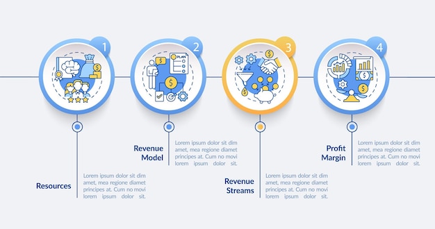 Zakelijke componenten blauwe vector infographic sjabloon