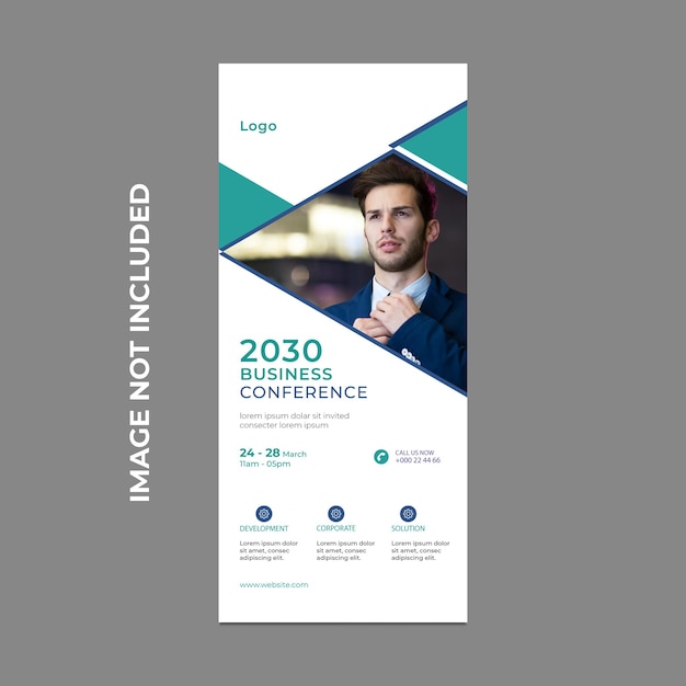 Zakelijke conferentie roll-up banner ontwerpsjabloon