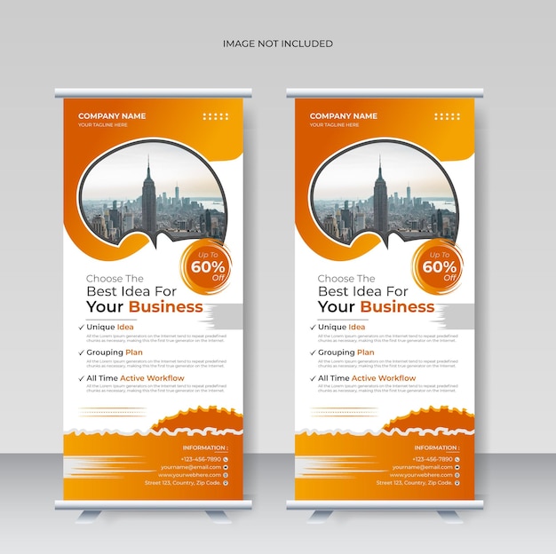 zakelijke constructie rollup banners en xbanner sjabloonontwerp