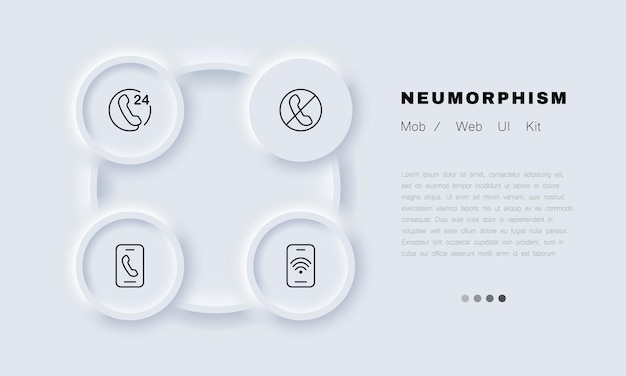 Zakelijke contacten ingesteld pictogram hotline telefoonlijn 24 de klok rond weigeren de oproep doorgestreepte smartphone met wifi teken draadloos communicatieconcept neomorfisme vector lijn pictogram